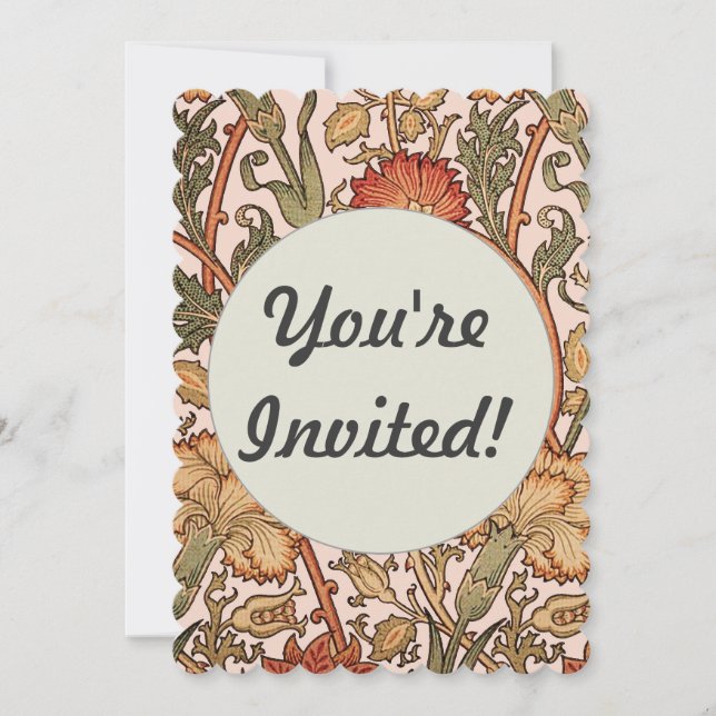Invitation William Morris Rose Flower Fond d'écran Motif (Devant)