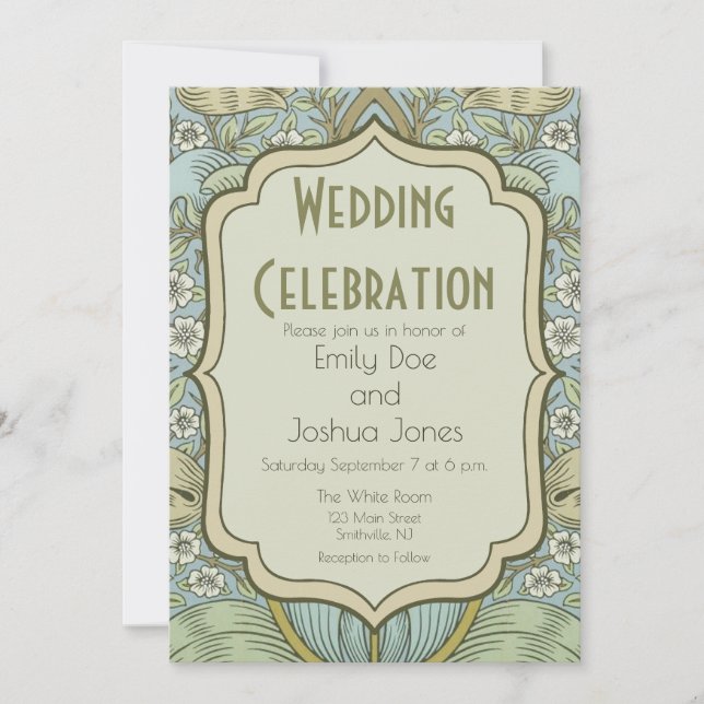 Invitation William Morris Spring Thicket : Floral antique (Devant)