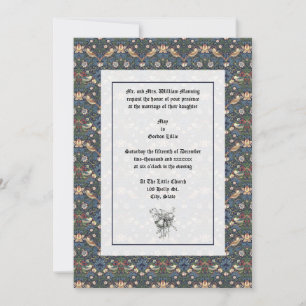 Invitation William Morris Strawberry Thief Modèle Mariage