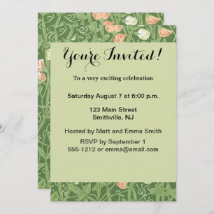 Invitation William Morris Sweet Pea Floral Design