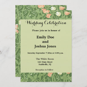 Invitation William Morris Sweet Pea Floral Design