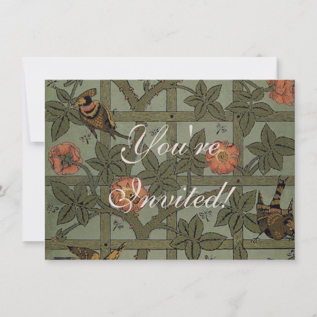 Invitation William Morris Trellis Wallpaper Art (Devant)