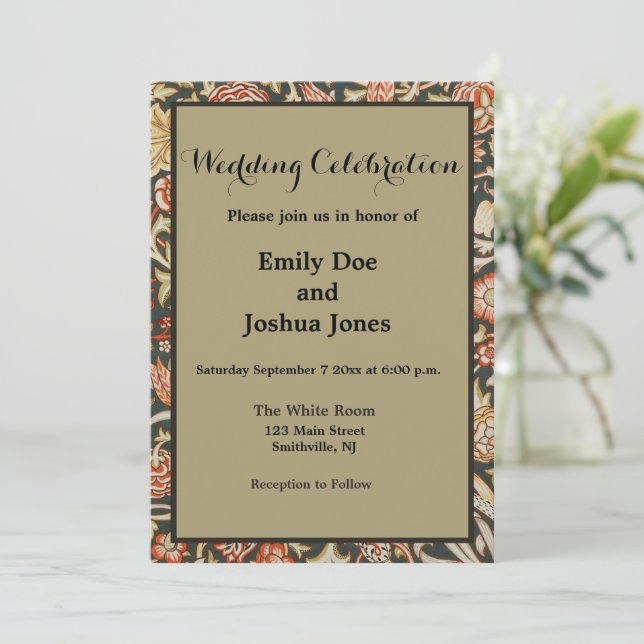 Invitation William Morris Trent Garden Flower Classique Botan (Debout devant)