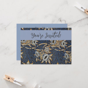 Invitation William Morris Tulip Willow Blue Motif