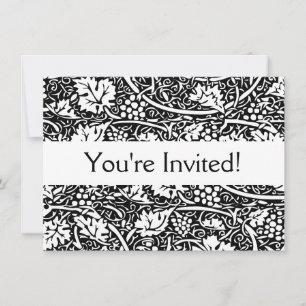 Invitation William Morris Vin de raisin noir blanc