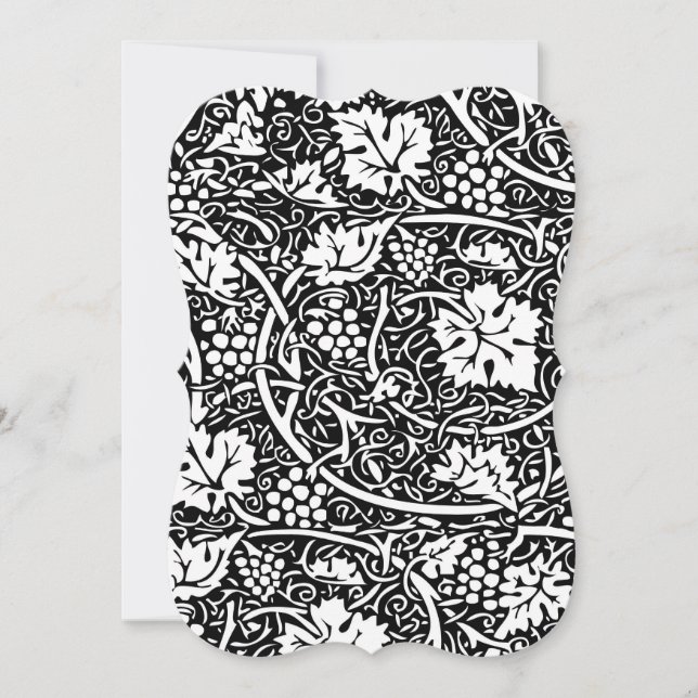 Invitation William Morris Vin de raisin noir blanc (Devant)