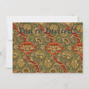 Invitation William Morris Wandle Anglais Floral Damask Design