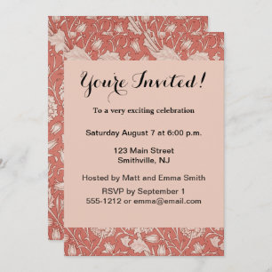 Invitation William Morris Wild Tulip Classique Conception Vic