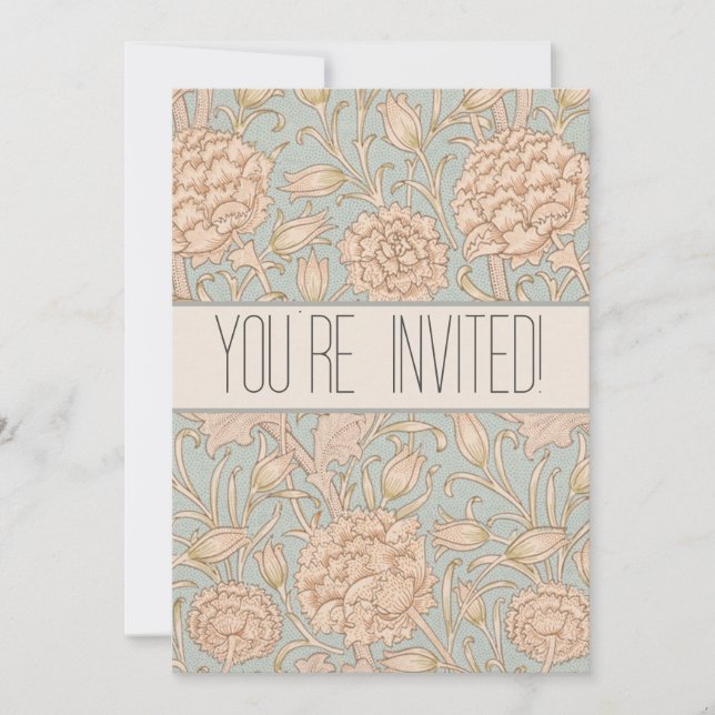 Invitation William Morris Wild Tulip Fleur Design Floral (Devant)