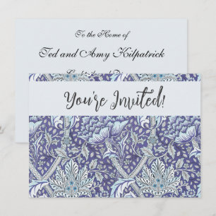 Invitation William Morris Windrush Motif Bleu Floral