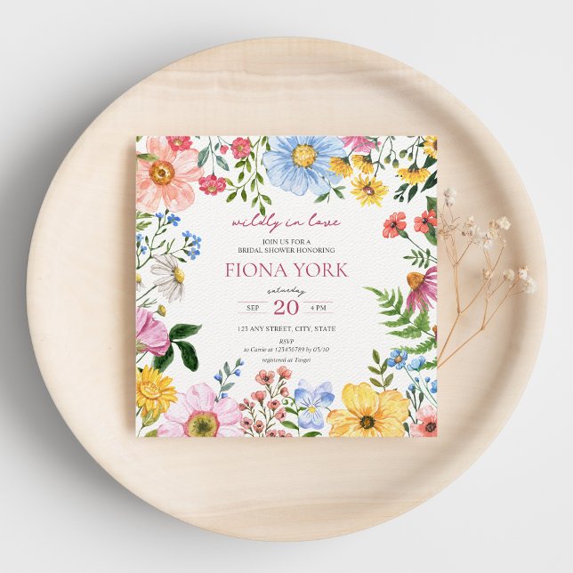Invitation Willy in Love | Fête des mariées Fleur sauvage mig (Wildly in Love Bridal Shower Love is in Bloom Floral Spring Summer Cute Invitation )
