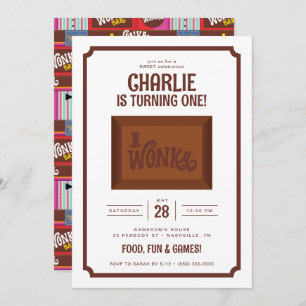 Invitation Willy Wonka & Chocolate Factory Anniversaire