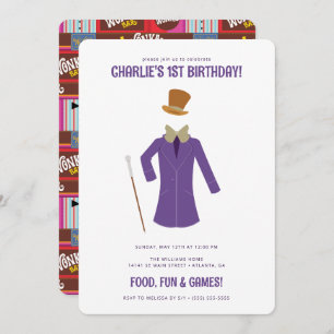 Invitation Willy Wonka & Chocolate Factory Anniversaire