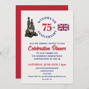 Invitation WINDRUSH 75e anniversaire Union Jack