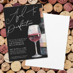 Invitation Wine Aged To Perfection Adult Birthday Party<br><div class="desc">Sophisticated Black and Gold Wine Birthday Invitation. Celebrate fifty fabulous years with this elegant and timeless design, featuring a black and gold watercolor wine bottle paired with a matching wine glass filled with red wine on the right side for a bold, modern touch. “Aged To Perfection” is displayed at the...</div>