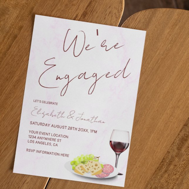 Invitation Wine & Charcuterie Engagement Party (Créateur téléchargé)