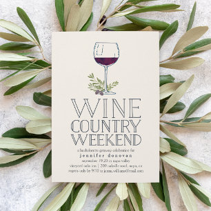 Invitation Wine Country Weekend Getaway