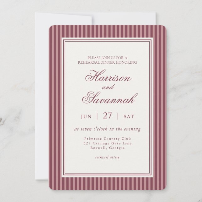 Invitation Wine Vineyard Club Old Money Rehearsal Dinner (Devant)
