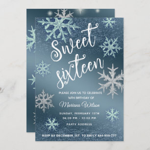 Invitation Winer merveilleux pays Shiny étincelante flocons d