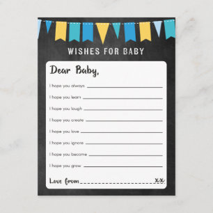 Invitation Wings for Baby Chalkboard Baby shower Card