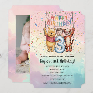 Invitation Winnie l'Ourson   Joyeux Anniversaire