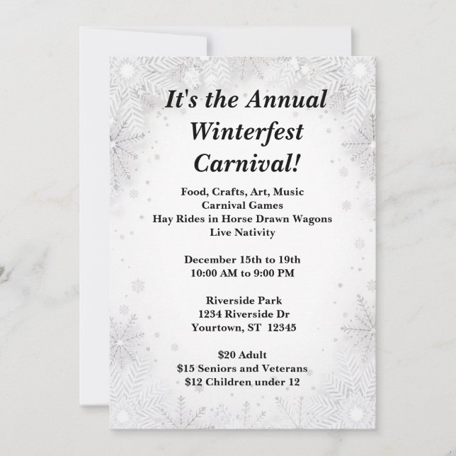 Invitation Winter Beauty Christmas Party (Devant)