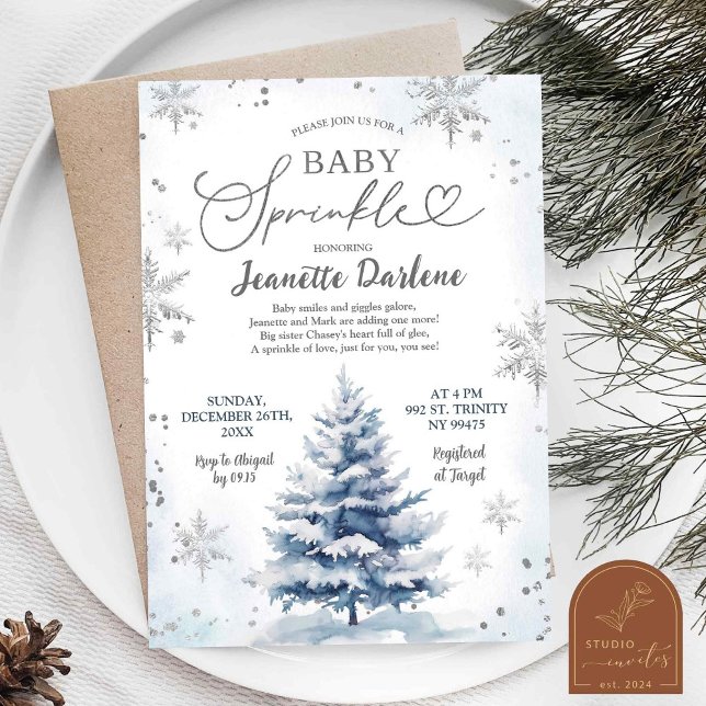 Invitation Winter Blue Baby Sprinkle Boy Baby Shower (Créateur téléchargé)