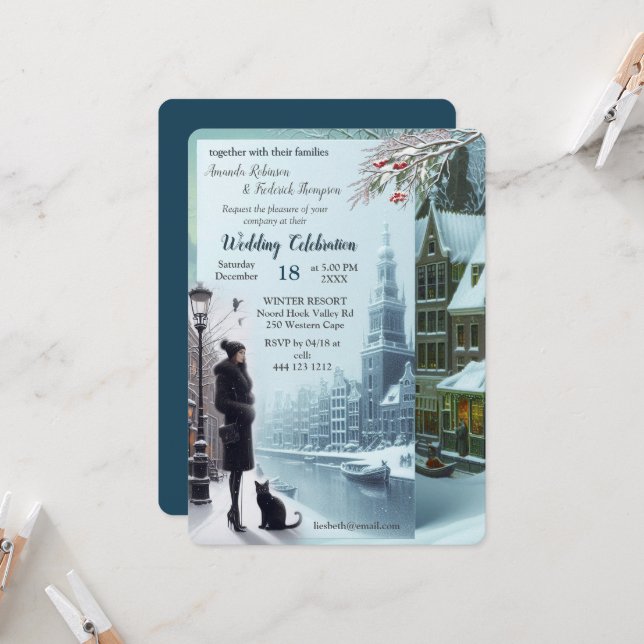Invitation Winter Celebrations in Amsterdam (Devant/Arrière en situation)
