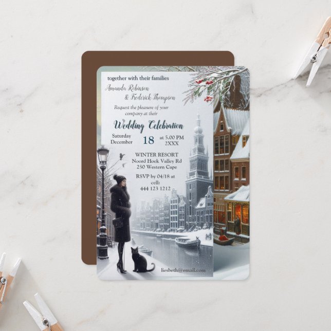 Invitation Winter Celebrations in Amsterdam (Devant/Arrière en situation)