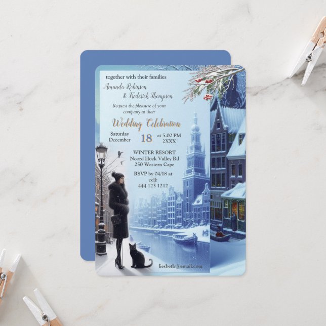 Invitation Winter Celebrations in Amsterdam (Devant/Arrière en situation)