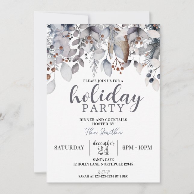 Invitation Winter Corporate Holiday Party, Dîner Cocktails (Devant)