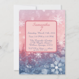 Invitation Winter Fairy Tale Invitation, Romantic Snowflake
