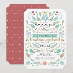 Invitation Winter Floral Folithe Chrismtas 1er Anniversaire
