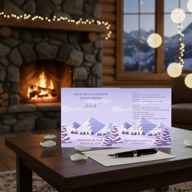 Invitation Winter Mountain Getaway Bachelorette Weekend  (Créateur téléchargé)