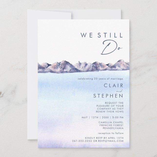 Invitation Winter Mountain Nous Continuons À Renouveler Invit (Devant)