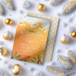 Invitation Winter Neige terrain Noël et Nouvel An Dîner<br><div class="desc">Joyeux Noël et Joyeux Dîner de fête Carte d'invitation - Winter Snow Wonderland,  Pine Tree et String Lights.</div>