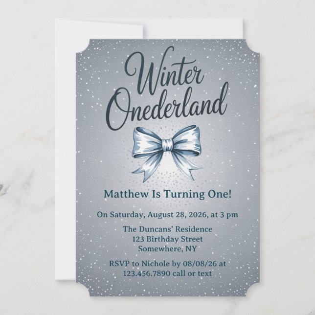 Invitation Winter Onderland Boys 1er. Fête d'anniversaire (Devant)