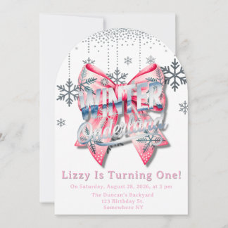 Invitation Winter Onderland Girl 1st. Fête d'anniversaire Fav