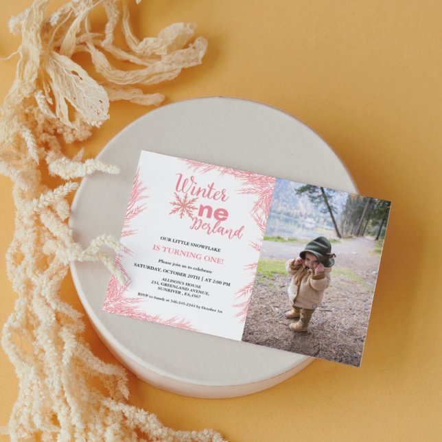 Invitation Winter Onderland Girl First Birthday Party Invita (Créateur téléchargé)