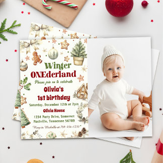 Invitation Winter Onederland 1er Anniversaire Cookies Noël