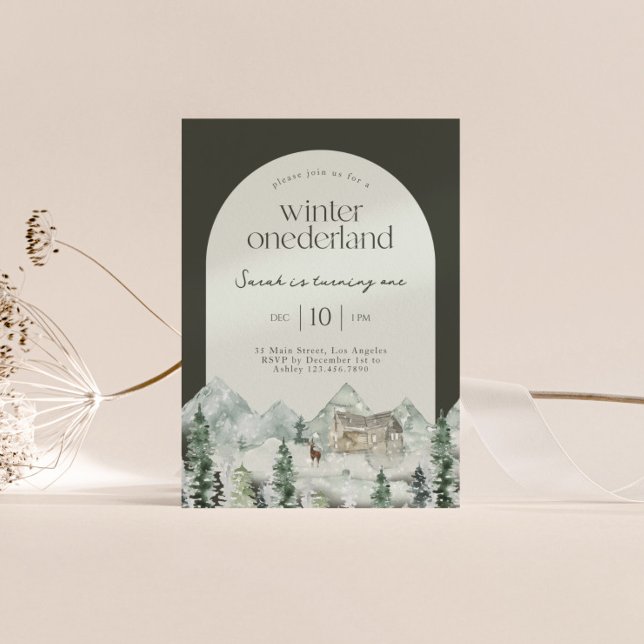 Invitation Winter ONEderland Arch Première fête d'anniversair (Créateur téléchargé)