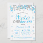 Invitation Winter Onederland Blue and Silver Boy 1st Birthday<br><div class="desc">Winter Onederland Blue and Silver Boy 1st Birthday Invite. Première fête du Premier Jour. Blanche-Neige bleue et Silver Glitter. Boy Birthday Party Invite. Le jour de l'hiver. 1st Jour du Premier Birthday. White Background. For further customization, please click the "Customize it" button and use our design tool to modify this...</div>
