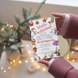 Invitation Winter Onederland Enfants Noël et Anniversaire 