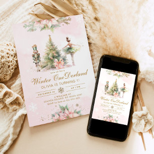 Invitation Winter Onederland Fantaisie 1er anniversaire