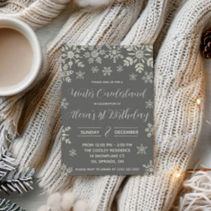 Invitation Winter ONEderland, fête d'anniversaire de premier