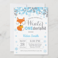 Winter Onederland Fox Boy 1st Birthday