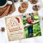 Invitation Winter Onederland Père Noël Retro Photo de Noël<br><div class="desc">Winter Onederland Père Noël Retro Christmas Party Photo Invitation</div>