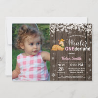 Winter Onederland Rustic Deer Girl 1er anniversair