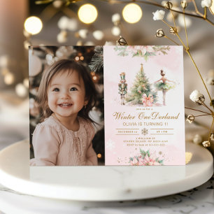 Invitation Winter Onederland Whimsical 1er anniversaire photo