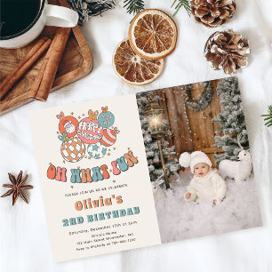 Invitation Winter Retro Santa Claus Noël Anniversaire Photo